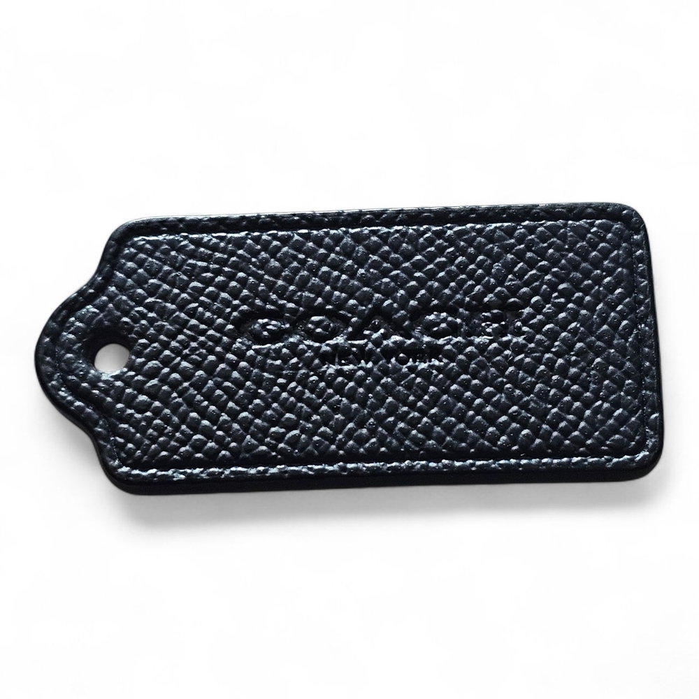 Coach Pebbled Black Leather Tag